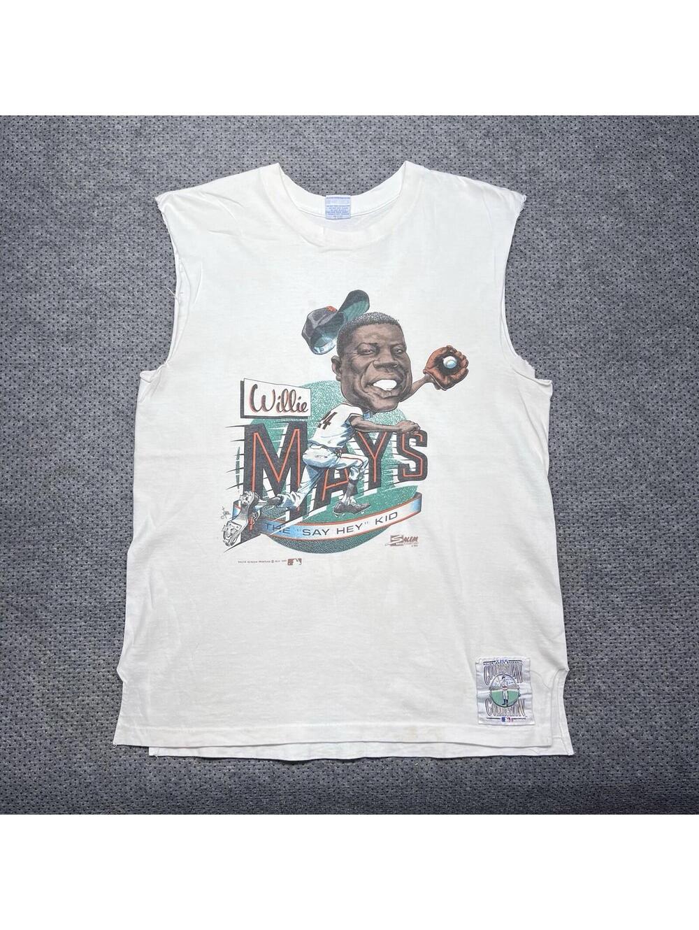 Vintage 1990 Salem San Francisco Giants Willie Mays Caricature T-Shirt Large